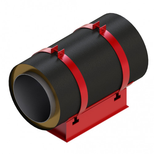 Опора скользящая хомутовая для труб в ППУ изоляции и оцинкованной оболочке 1220х1375х1600 мм ГОСТ 30732-2006