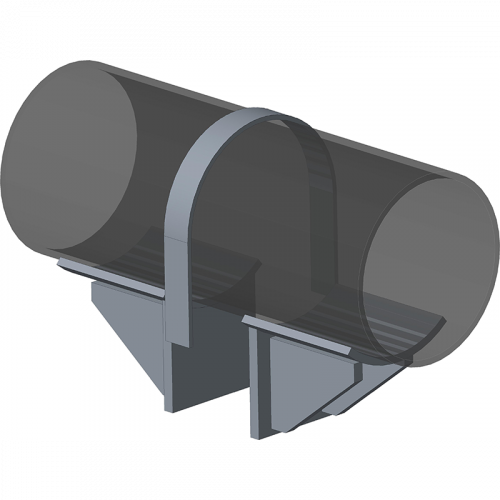 Опора неподвижная хомутовая с дополнительными упорами для тепловых сетей ТС-669.00.00 530х226х393 мм Серия 5.903-13 выпуск 7-95 28,6 кг